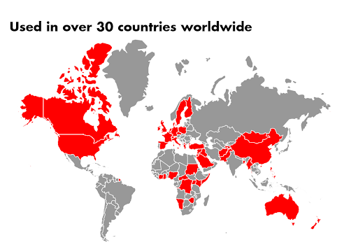 World map highlighting where HostileWorld NGO courses are used.